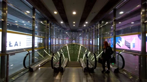Escalator in a subway's underground Stock Footage 147405467