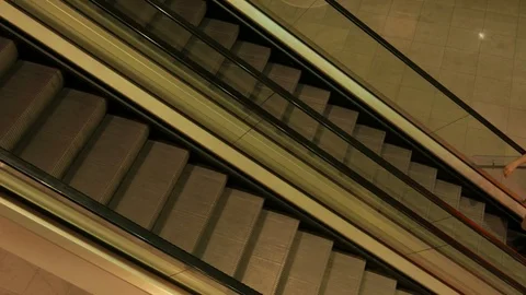Escalator. Top View Stock Footage 89713651