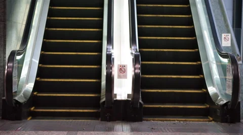 Escalator (with two columns-person) Stock Footage 66654390