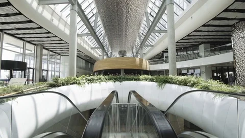 Escalator. Two People On Escalators 動画素材 126977639