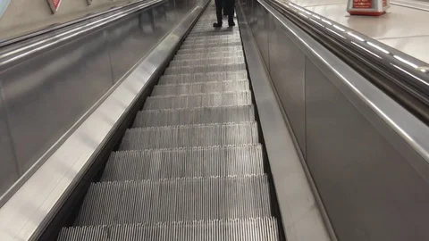 Escalator in the underground metro. Video stock 77733903