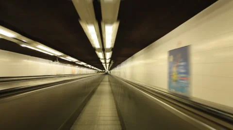 The escalator of the underground Paris Stock Footage 4164061