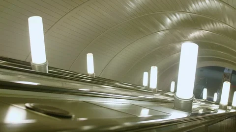 Escalator at underground station Stock Footage 120663610