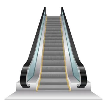 Escalator vector illustration isolated on white background Stock Illustration