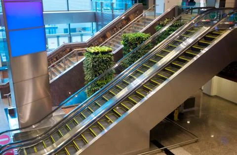 Escalator without people Stock Photos