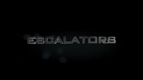 Escalators 3D title metal text on black alpha channel background Stock Footage 256952486