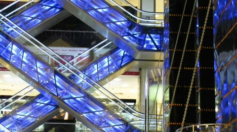 Escalators and elevators time lapse Stock Footage 342928