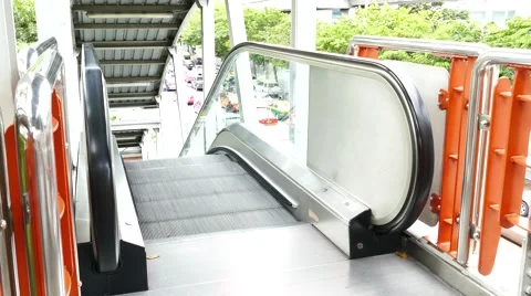 Escalators are moving  that constantly. Stock Footage 54098849