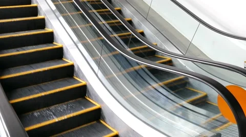 Escalators are moving  that constantly run upstairs. Video stock 53816863
