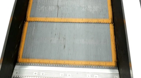 Escalators are running constantly downstairs, close up Stock Footage 51542224
