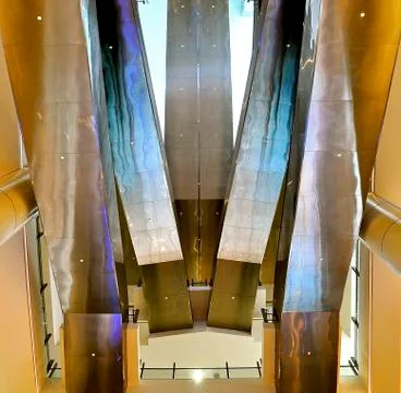 Escalators from below Stock Photos