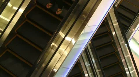 Escalators composition inside a mall in Jakarta, Indonesia Stock Footage 12324344