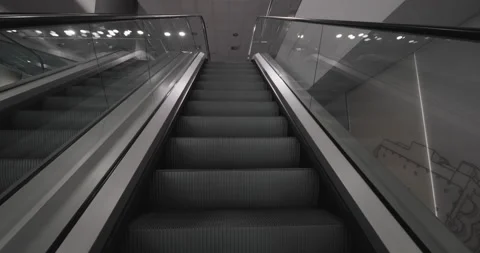 Escalators in a corridor of a modern  building Stock-Footage 206285378