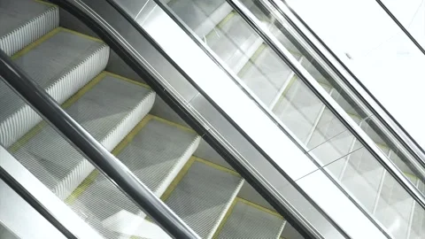 Escalators Down Only in Building Stock Footage 153579489