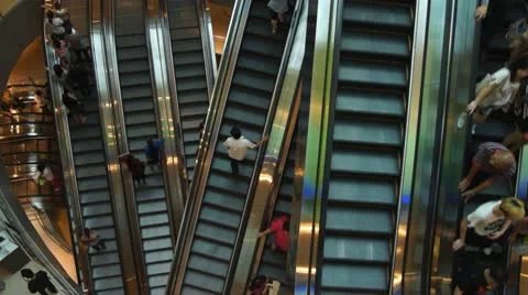 Escalators Stock Footage