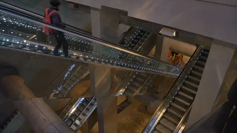 Escalators Stock Footage 86497861