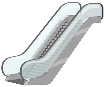 Escalators with glass bars on the side Stock Illustration