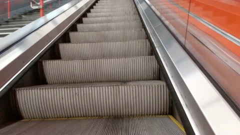Escalators going up coming out of the subway. Madrid (2) Stock Footage 228278321