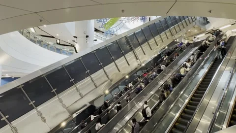 Escalators in Hong Kong Stock Footage 304552784