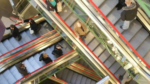 Escalators in the mall 7 Video stock 743758