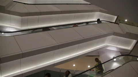 Escalators in mall Stock Footage 46314627