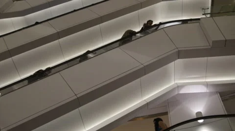 Escalators mall motion Stock Footage 46315050