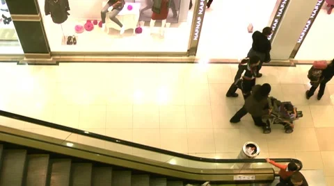 Escalators  mall people Stock Footage 10734000