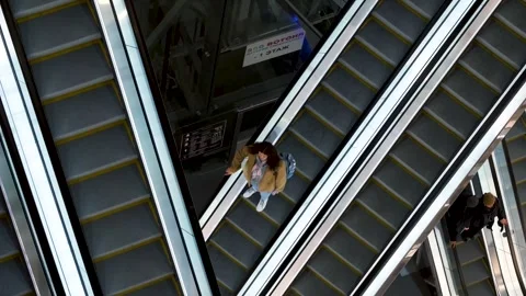 Escalators in the mall with people. Stock Footage 271675903