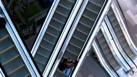 Escalators in the mall with people. Stock Footage 271675963