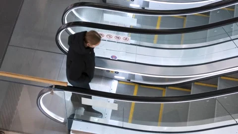 Escalators in the mall with people. Stock Footage 271676413