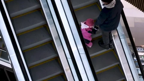 Escalators in the mall with people. Stock Footage 271676448
