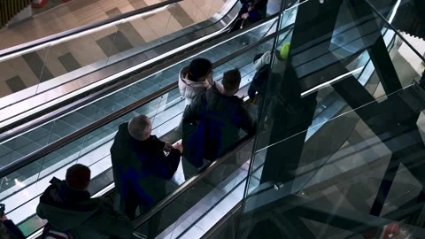 Escalators in the mall with people. Stock Footage 271676471