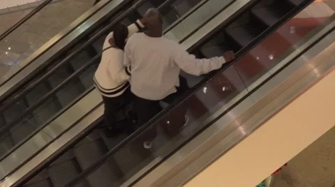 Escalators moving up and down Stock Footage 46010577