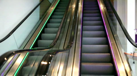 Escalators with neon lights Video stock 847660