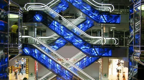 Escalators in shop Stock-Footage 263365