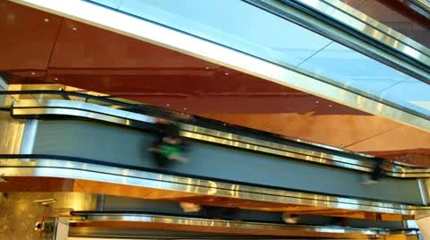 Escalators in shop Stock Footage 22323175
