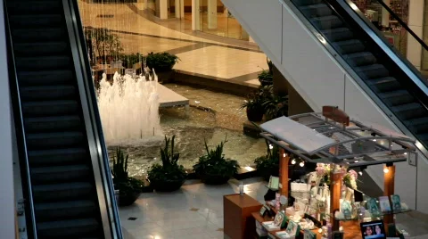 Escalators at Shopping Center Stock Footage 313813
