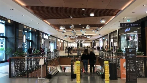 Escalators of the shopping center Stock Footage 144560613