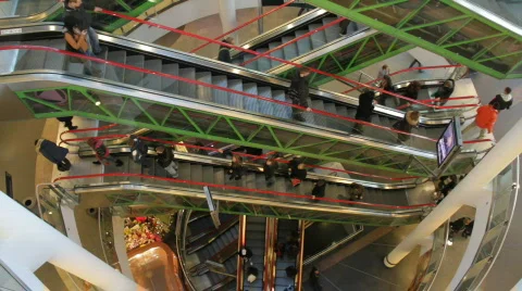 Escalators in the shopping mall 3 Video stock 743795