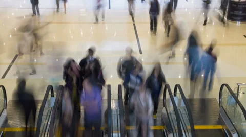 Escalators in shopping mall Stock Footage 4326021