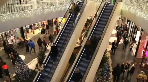 Escalators in shopping mall Video stock 11292775