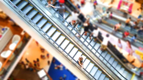 Escalators in shopping mall Video stock 52520617