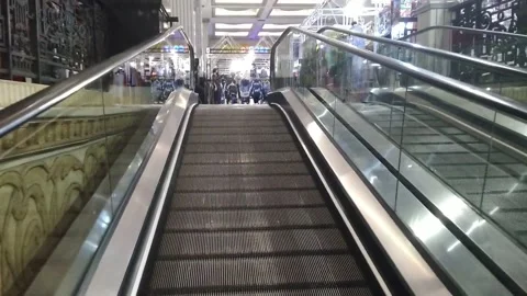 Escalators In Shopping Mall Video stock 169941587