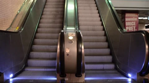 Escalators in the subway going without climbing any traveler Stock Footage 60780682
