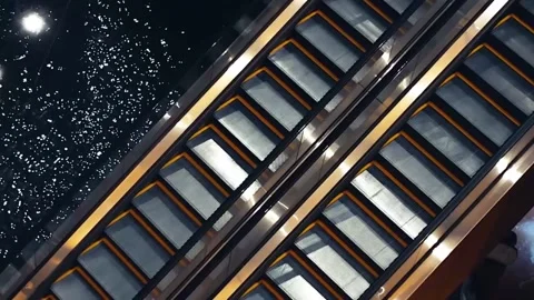 Escalators top view, Electric Stair, escalators in a public area Stock Footage 149519488