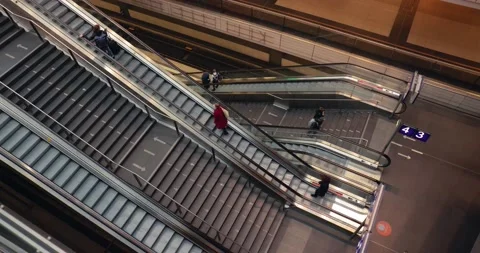 Escalators of a trainstation Stock Footage 168638457