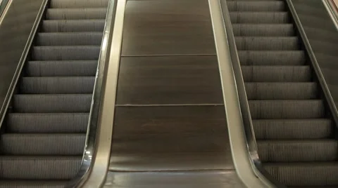 Escalators underground symetric Stock Footage 50480570