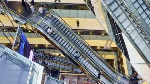 Escalators Vila Olympia Shopping SP Stock Footage 335702646