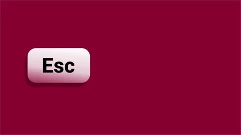 Escape button design on bold red minimal digital background Stock Footage 317603409