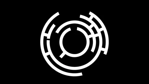 Escape circle labyrinth maze puzzle solution animation seamless loopable Stock Footage 73121980